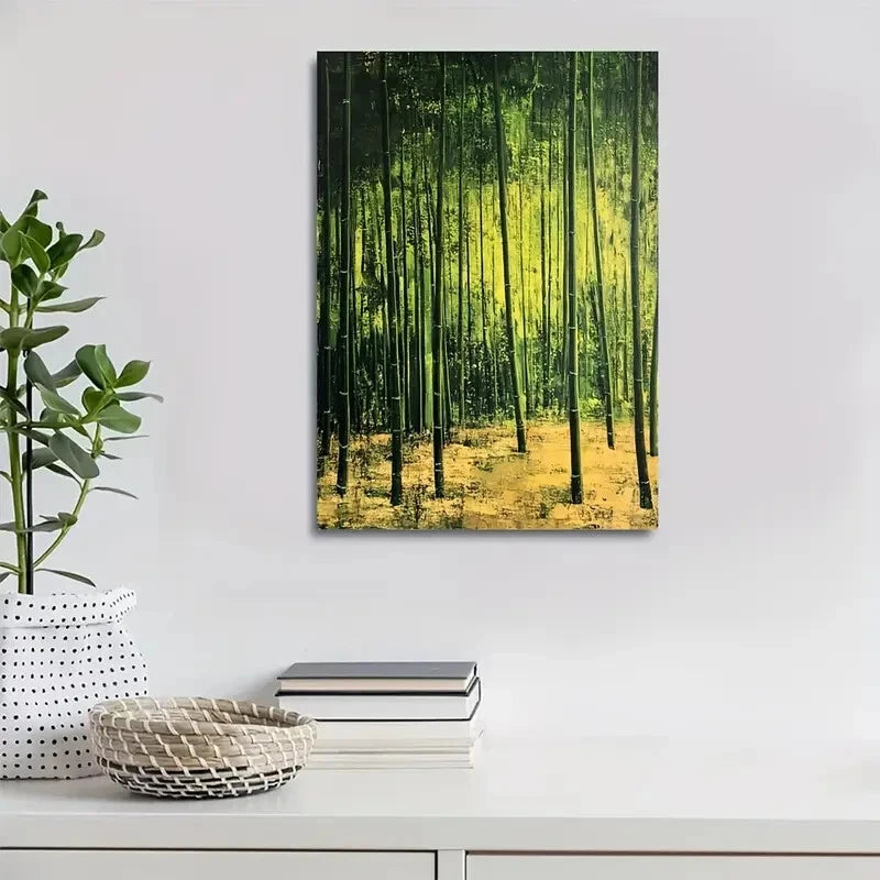 Beautiful Flourishing Bamboo Forest Suitable Painting 40x60cm Metal Print Ready to Hang - Bella Home Decor