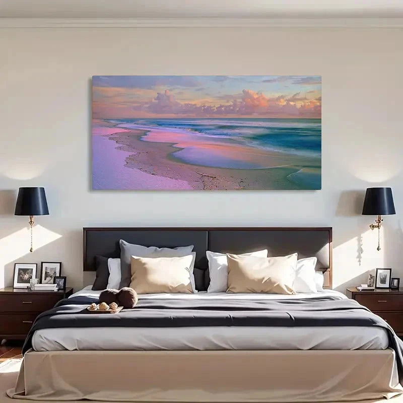 Gulf Islands Sunset Beach Wall Art Canvas Office Home Room Framed 120x60cm - Bella Home Decor