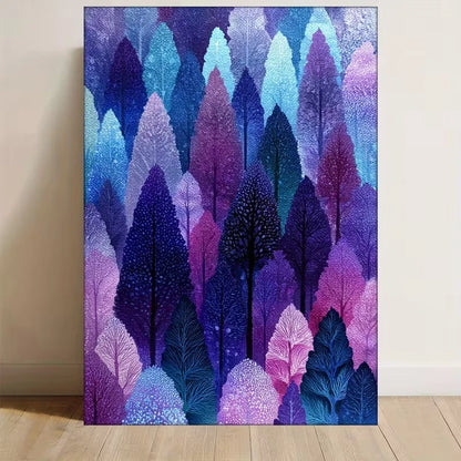 Jewelled Toned Watercolour Tree 60x90cm Metal Print Ready to Hang