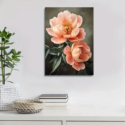 Beautiful Beautiful Peony Suitable Painting 40x60cm Metal Print Ready to Hang - Bella Home Decor