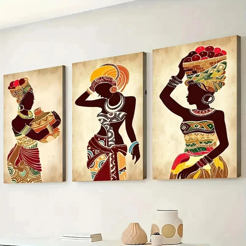 3pcs Colorful Abstract Women Beauty Perfect Wall Art Set Canvas Framed 50x70cm - High Quality Print 100% Australian Made Wall Canvas Ready to Hang - Bella Home Decor