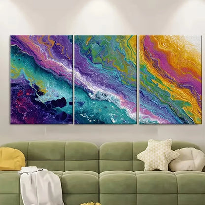 3pcs Colour Fall Abstract Metal Print Ready to Hang Art - Bella Home Decor