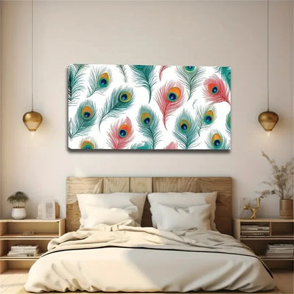 Peacock Feathers As The Main Wall Art Canvas Office Home Room Framed 120x60cm