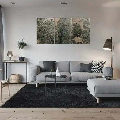 3pcs Large Banana Leaf Painting Metal Print Ready to Hang Art