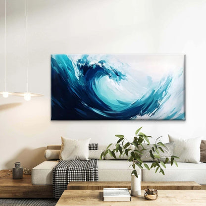 Blue Water Ocean Wave  Wall Art Canvas Office Home Room Framed 120x60cm