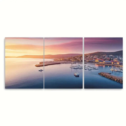 3pcs Hobart Tasmania in Australia Wall Art Set Canvas Framed 40x60cm - High Quality Print 100% Australian Made Wall Canvas Ready to Hang