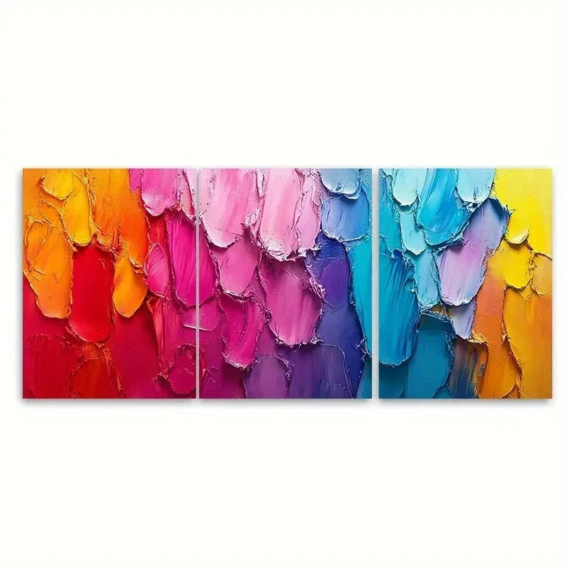 3pcs Vibrant Textured Abstract WT Wall Art Set Canvas Framed 50x70cm - High Quality Print 100% Australian Made Wall Canvas Ready to Hang - Bella Home Decor