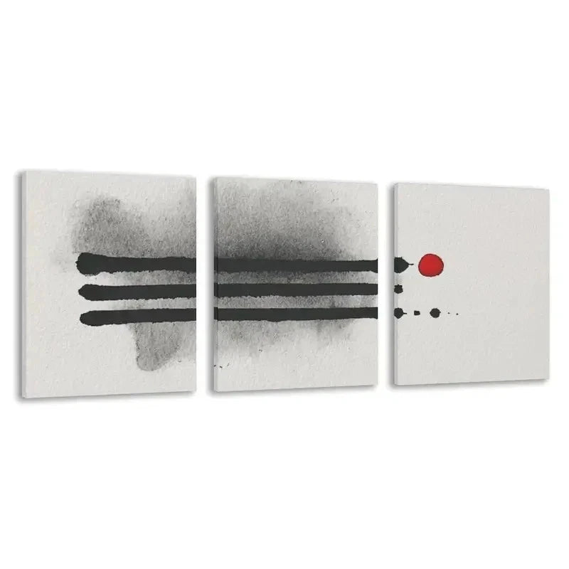3pcs The Journey Of The White & Black Lines  Wall Art Set Canvas Framed 50x70cm - High Quality Print 100% Australian Made Wall Canvas Ready to Hang