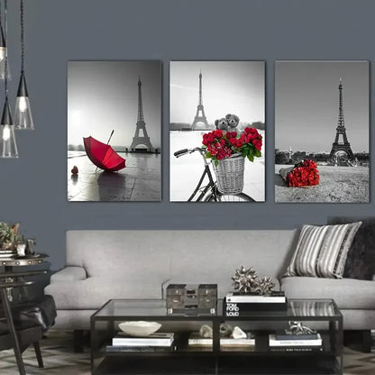 3pcs  Eiffel Tower  Classic & Modern  ECM  Wall Art Canvas Framed 40x60cm - High Quality Print 100% Australian Made Wall Canvas Ready to Hang - Bella Home Decor