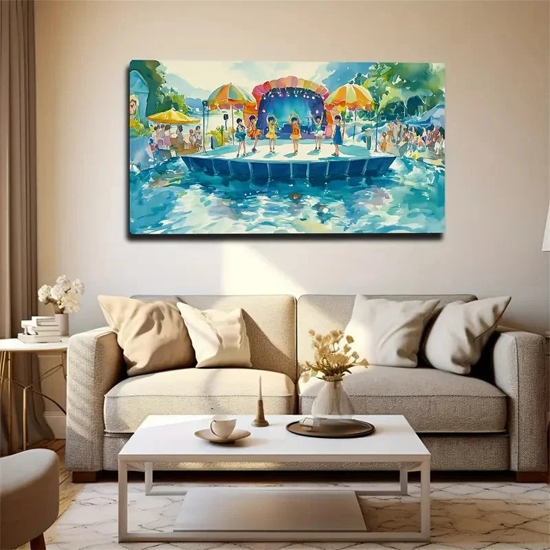 Outdoor Performance Themed Wall Art Canvas Office Home Room Framed 120x60cm