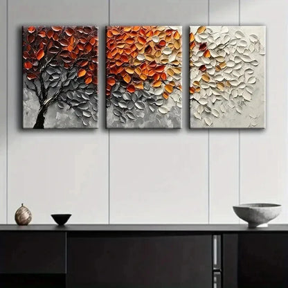 3pcs Autumn Tree Nature Colorful Perfect Wall Art Set Canvas Framed 60x90cm - High Quality Print 100% Australian Made Wall Canvas Ready to Hang