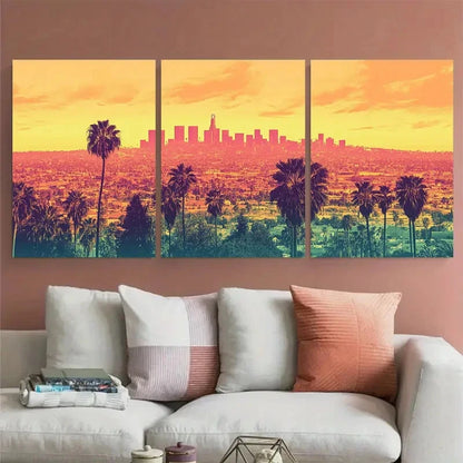 3pcs California City Los Angeles Perfect Wall Art Set Canvas Framed 40x60cm - High Quality Print 100% Australian Made Wall Canvas Ready to Hang - Bella Home Decor