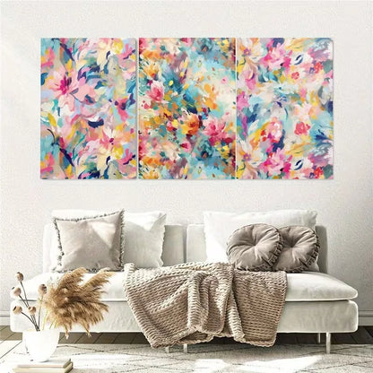 3pcs Modern Abstract Colorful Design Wall Art Set Canvas Framed 50x70cm - High Quality Print 100% Australian Made Wall Canvas Ready to Hang