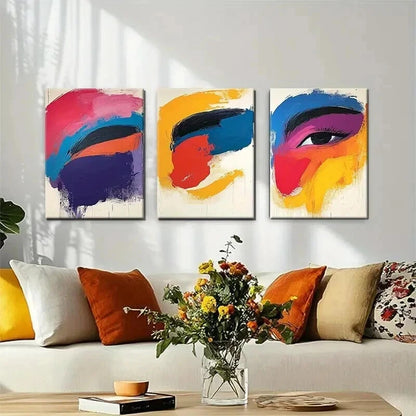 3pcs Bold Brushstrokes and Vibrant Sky Wall Art Set Canvas Framed 50x70cm - High Quality Print 100% Australian Made Wall Canvas Ready to Hang