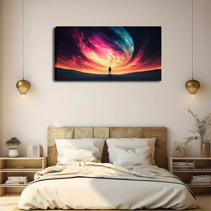 A Person In The Desert Looking Wall Art Canvas Office Home Room Framed 120x60cm - Bella Home Decor