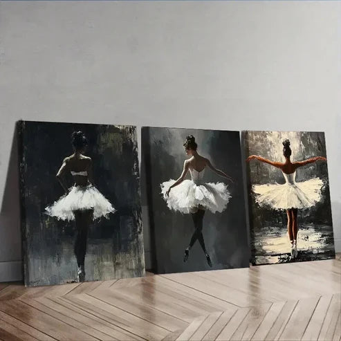 3pcs Modern Contemporary Ballerina Perfect Wall Art Canvas Unframed - High Quality Print 100% Australian Made Wall Canvas
