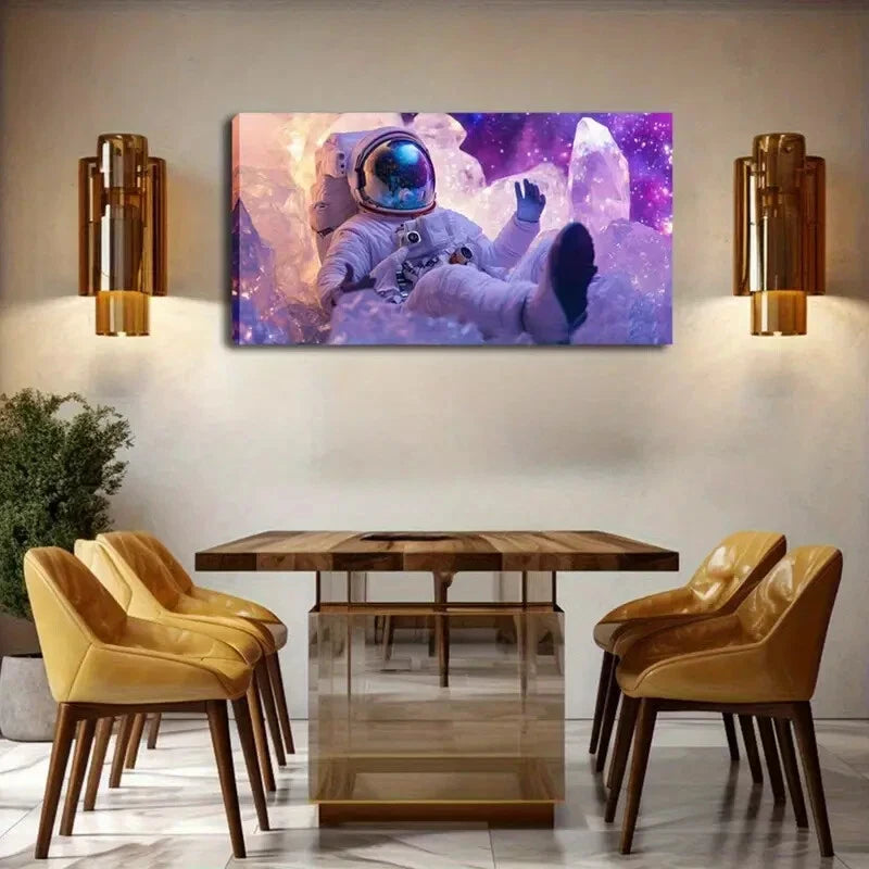 Glowing Planets and Stars Space Wall Art Canvas Office Home Room Framed 120x60cm - Bella Home Decor