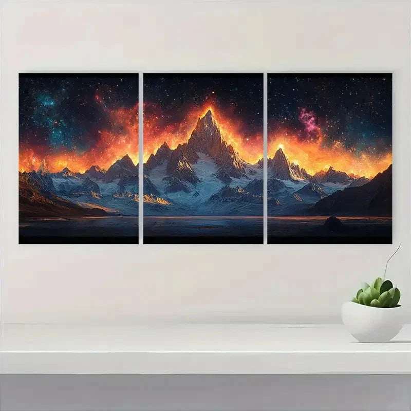 3pcs Starry Night Sky Art Serene Wall Art Canvas Unframed – High Quality Print 100% Australian Made Wall Canvas
