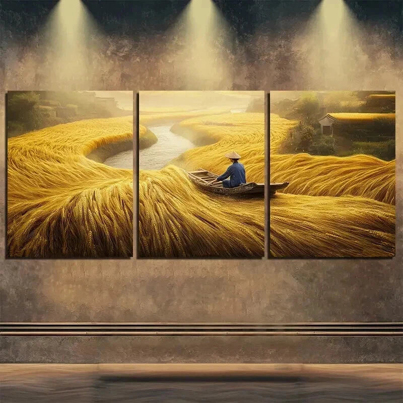 3pcs Stunning Autumn Scenery Nature Perfect Wall Art Set Canvas Framed 50x70cm - High Quality Print 100% Australian Made Wall Canvas Ready to Hang