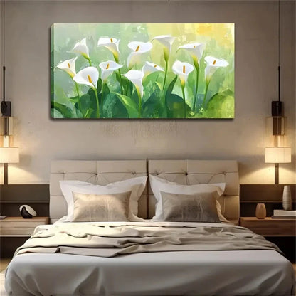 Green & Yellow-Green Minimalist Wall Art Canvas Office Home Room Framed 120x60cm
