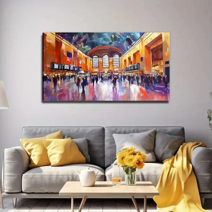 Human Exhibition Hall Wall Art Canvas Office Home Room Framed 120x60cm