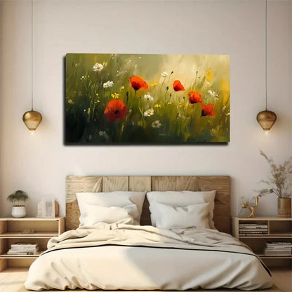 Daisies And Small Yellow Wall Art canvas office home room framed 120x60cm - Bella Home Decor