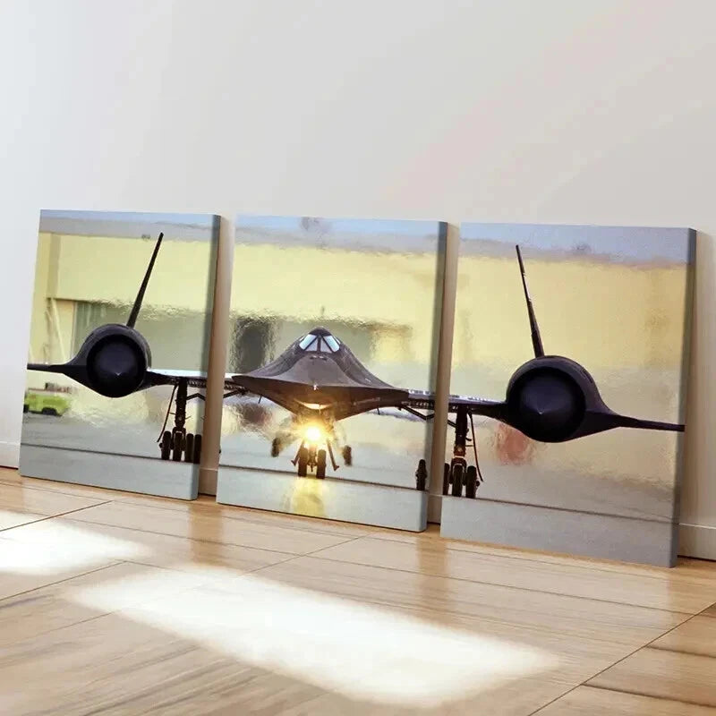 3pcs Military Fighter Jets Design  Wall Art Set Canvas Framed 60x90cm - High Quality Print 100% Australian Made Wall Canvas Ready to Hang - Bella Home Decor