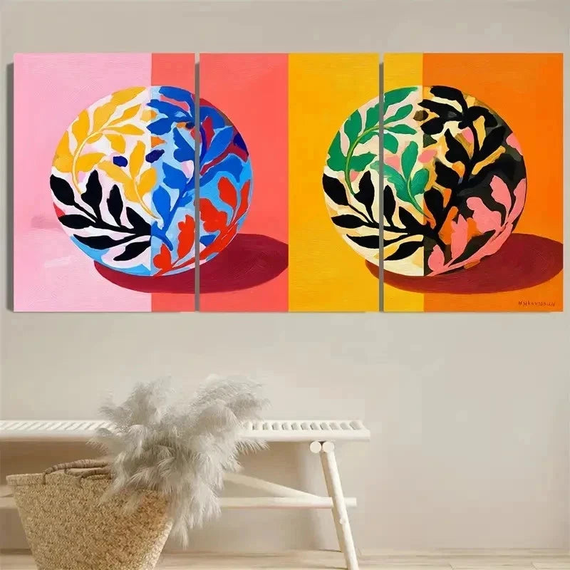 3pcs Matisse Disco Ball Wall Art Set Canvas Framed 50x70cm - High Quality Print 100% Australian Made Wall Canvas Ready to Hang