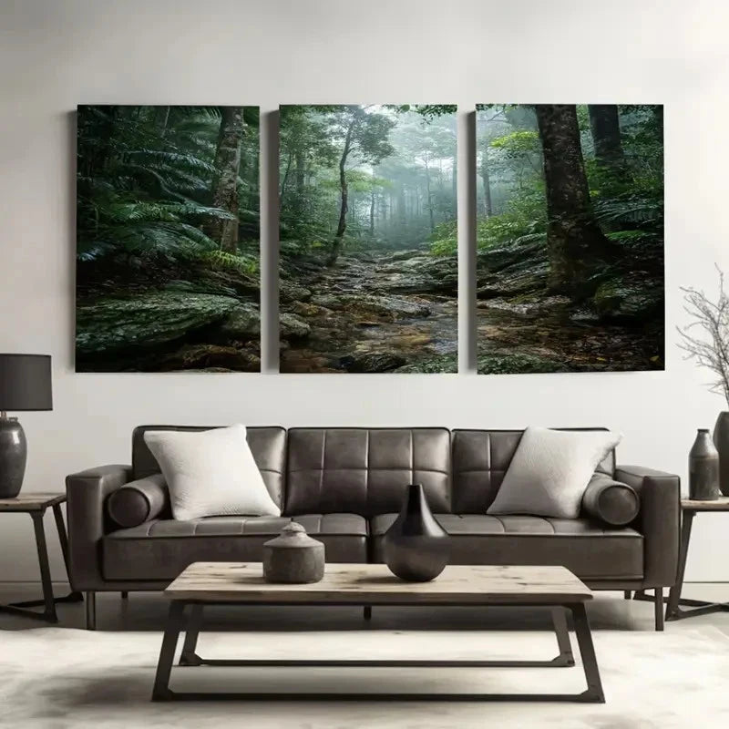 3pcs Queensland Rainforest, Australia  Wall Art Set Canvas Framed 60x90cm - High Quality Print 100% Australian Made Wall Canvas Ready to Hang