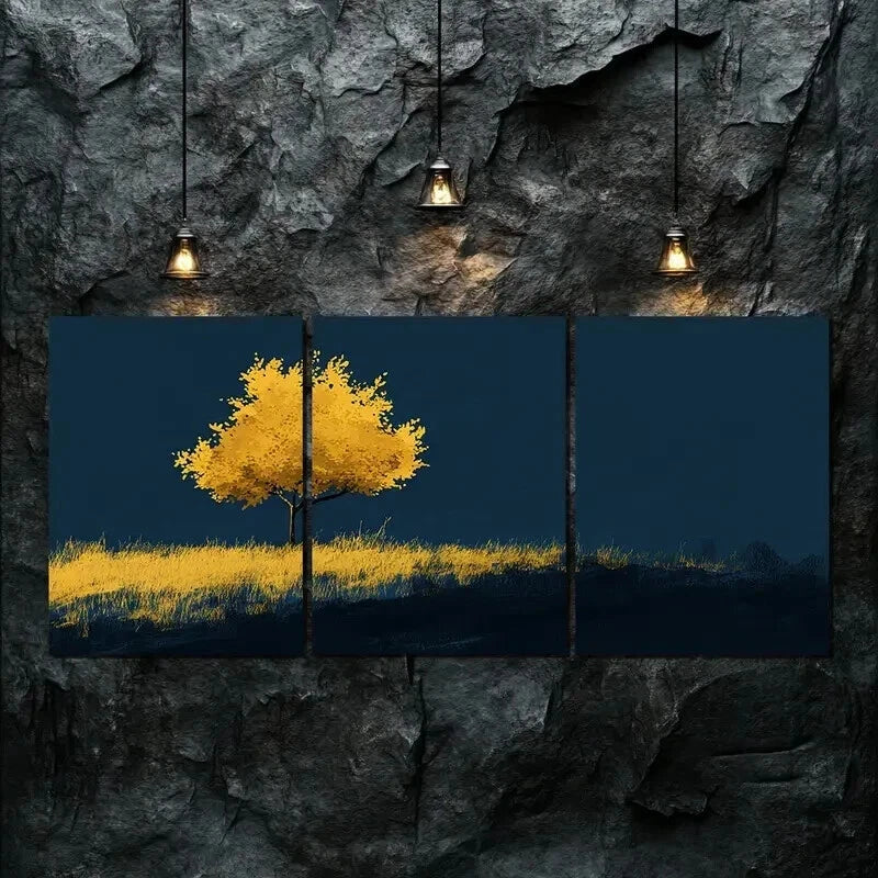 3pcs Stunning Autumn Tree Display Perfect Wall Art Set Canvas Framed 50x70cm - High Quality Print 100% Australian Made Wall Canvas Ready to Hang