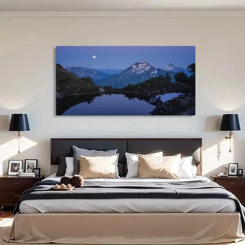 Stunning Night Sky Reflective Wall Art Canvas Office Home Room Framed 120x60cm