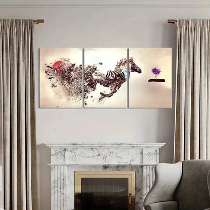 3pcs Abstract Art Zebra Animal Modern Wall Art Set Canvas Framed 40x60cm - High Quality Print 100% Australian Made Wall Canvas Ready to Hang - Bella Home Decor