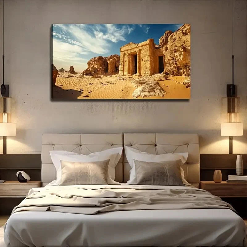 Vibrant Desert Landscape Wall Art Canvas Office Home Room Framed 120x60cm