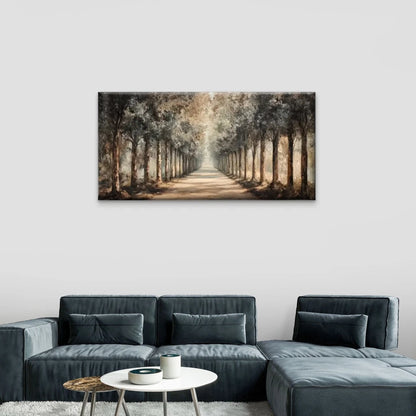 Forest Road Way Trees Wall Art Canvas Office Home Room Framed 120x60cm