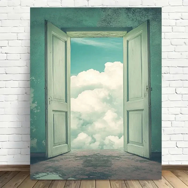 Beautiful Open Sky Escape Modern Painting 40x60cm Metal Print Ready to Hang - Bella Home Decor