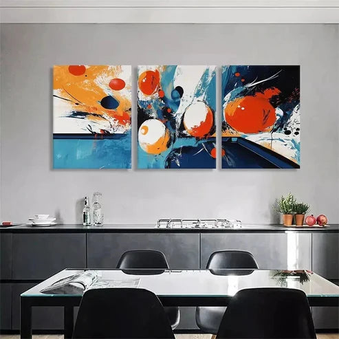 3pcs Modern Abstract Color Orange Blue Perfect Wall Art Canvas Unframed - High Quality Print 100% Australian Made Wall Canvas