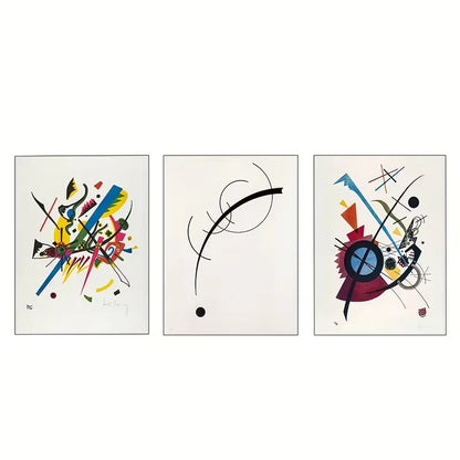 3pcs Vasilly Kandinsky Abstract Wall Art Set Canvas Framed 50x70cm - High Quality Print 100% Australian Made Wall Canvas Ready to Hang