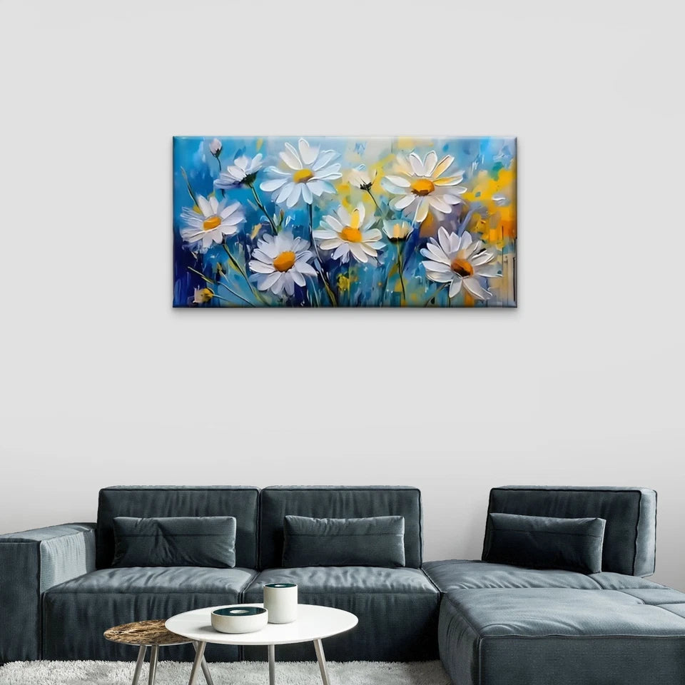 Charming Flowers Perfect Wall Art Canvas Office Home Room Framed 120x60cm