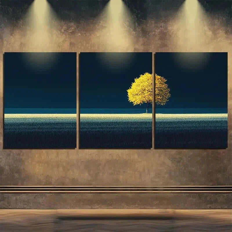 3pcs Night Colorful Relax Autumn Tree Perfect Wall Art Set Canvas Framed 60x90cm - High Quality Print 100% Australian Made Wall Canvas Ready to Hang
