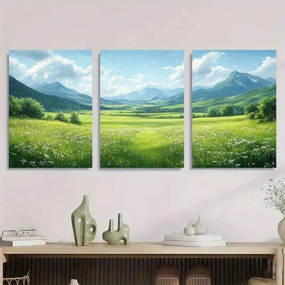3pcs Wilderness Landscape Illustrations Perfect Wall Art Set Canvas Framed 50x70cm - High Quality Print 100% Australian Made Wall Canvas Ready to Hang