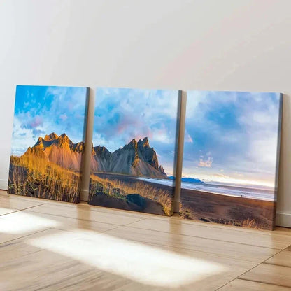 3pcs Mountain & Sea Beach Scenery Wall Art Set Canvas Framed 40x60cm - High Quality Print 100% Australian Made Wall Canvas Ready to Hang - Bella Home Decor