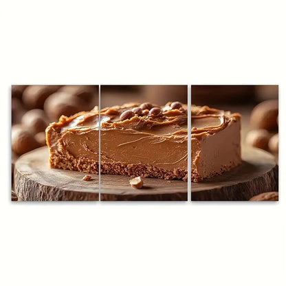 3pcs Peanut Butter Paste Cake Painting TI  Wall Art Set Canvas Framed 50x70cm - High Quality Print 100% Australian Made Wall Canvas Ready to Hang
