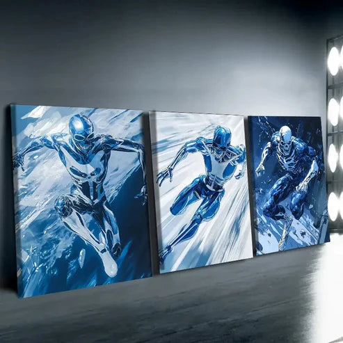 3pcs Ice Shelf Snow Dark Hero Real Perfect Wall Art Set Canvas Unframed - High Quality Print 100% Australian Made Wall Canvas