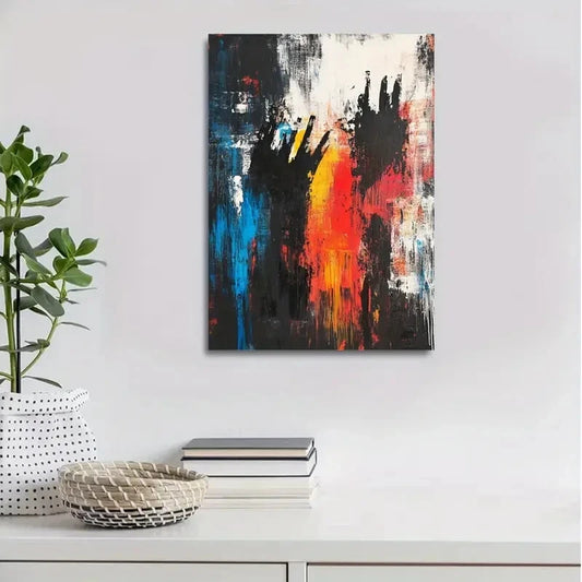 Contemporary Abstract Black Scottie Painting 40x60cm Metal Print Ready to Hang - Bella Home Decor