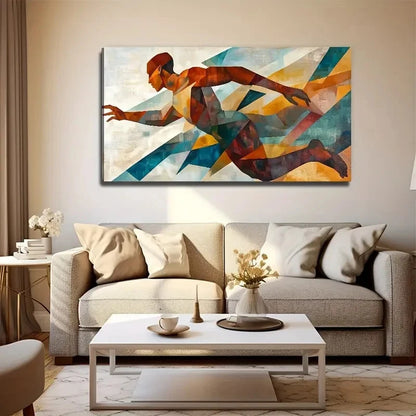 Modern Abstract Running For Man Wall Art Canvas Office Home Room Framed 120x60cm