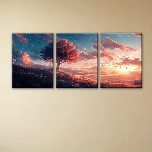 3pcs Abstract Vibrant Natural Scenery Wall Art Set Canvas Unframed - High Quality Print 100% Australian Made Wall Canvas - Bella Home Decor