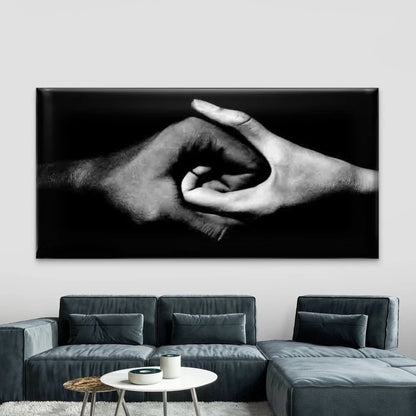 Black and White Hands Wall Art Canvas Office Home Room Framed 120x60cm