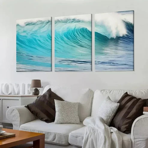 3pcs Aesthetic TurquoiseArt Set Canvas Unframed - High Quality Print 100% Australian Made Wall Canvas - Bella Home Decor