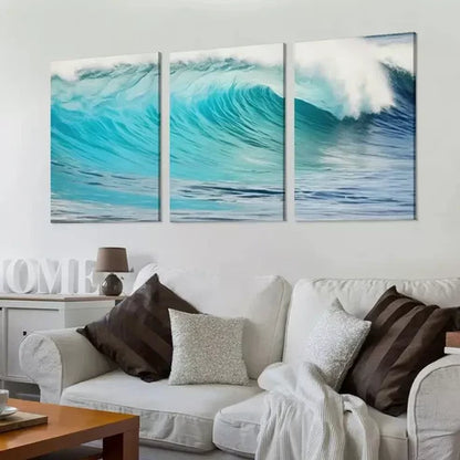 3pcs Aesthetic TurquoiseArt Set Canvas Unframed - High Quality Print 100% Australian Made Wall Canvas - Bella Home Decor