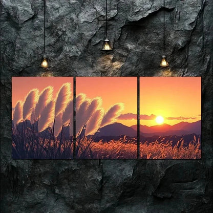 3pcs Exquisite Autumn Sun Shine Calm Perfect Wall Art Set Canvas Framed 50x70cm - High Quality Print 100% Australian Made Wall Canvas Ready to Hang